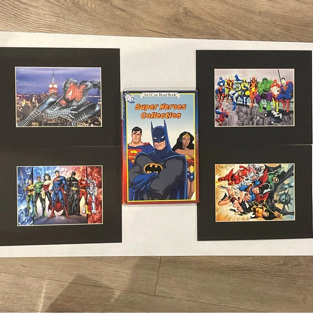DC Super Heroes Collection Hardcover + 4 Superhero Art‎ Prints (DC/Marvel)